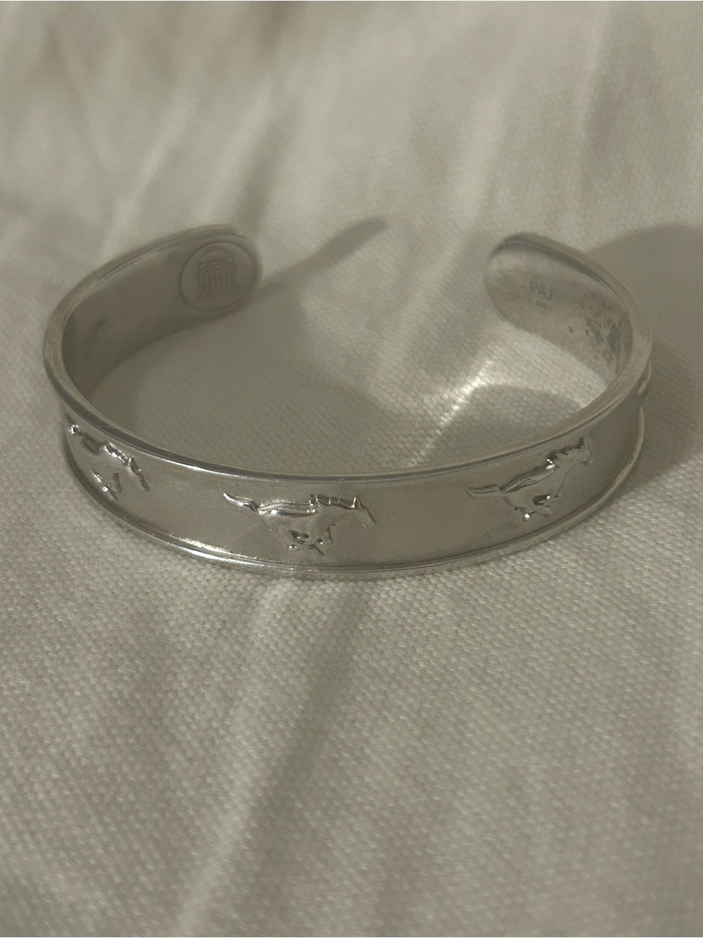 SMU Southern Methodist University Sterling Silver Horse Cuff Bracelet